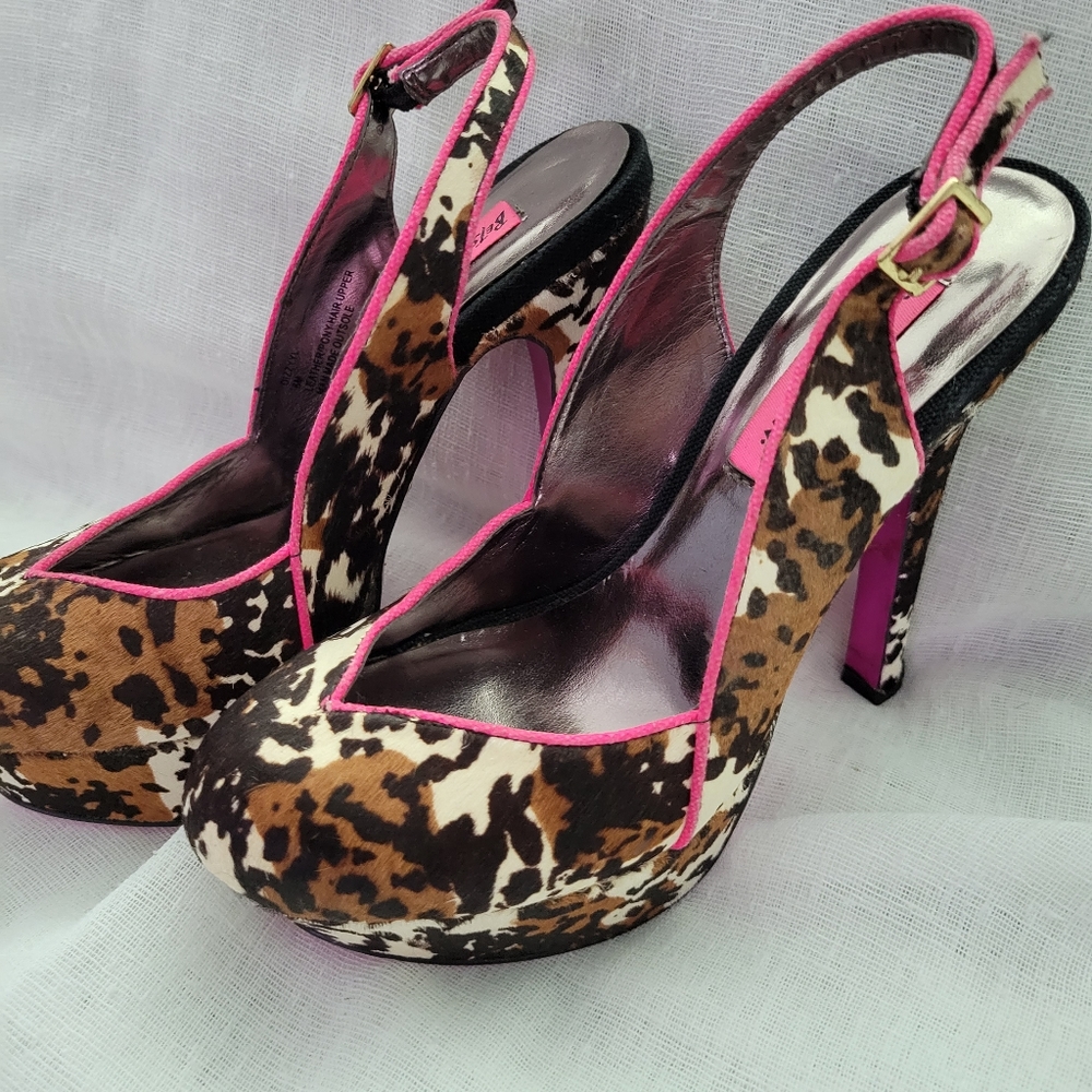 Betsy Johnson animal print heels